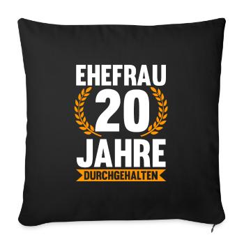 20 Jahre Ehe Ehefrau 20. Hochzeitstag Geschenk - Sofakissenbezug 45 x 45 cm - Schwarz - Vorne