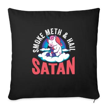 Smoke Meth Hail Satan Death Metal Geschenk - Sofakissenbezug 45 x 45 cm - Schwarz - Vorne