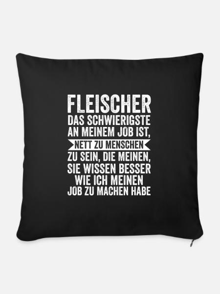 Fleischer Beruf Fleischerei Geschenk - Sofakissenbezug 45 x 45 cm - Schwarz