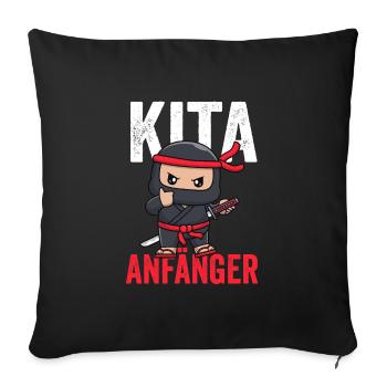 Kindergarten Ninja Kita Anfänger Geschenk - Sofakissenbezug 45 x 45 cm - Schwarz - Vorne