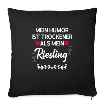 Wein Riesling Weintrinker Geschenk - Sofakissenbezug 45 x 45 cm - Schwarz - Vorne