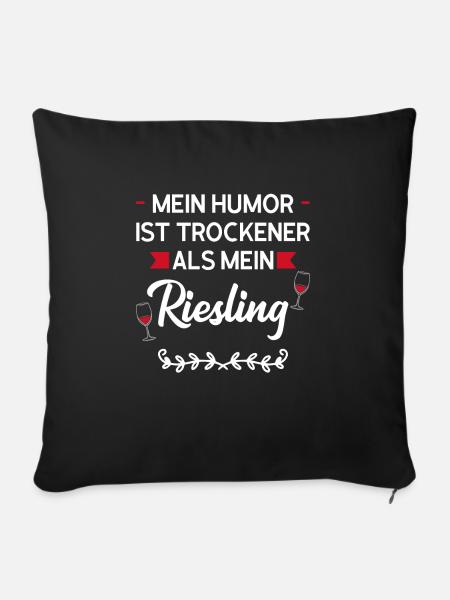 Wein Riesling Weintrinker Geschenk - Sofakissenbezug 45 x 45 cm - Schwarz