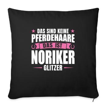 Noriker Pferd Reiter Geschenk - Sofakissenbezug 45 x 45 cm - Schwarz - Vorne