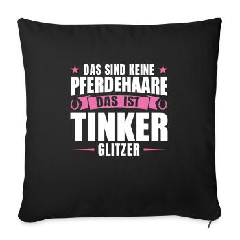 Tinker Pferd Reiter Geschenk - Sofakissenbezug 45 x 45 cm - Schwarz - Vorne