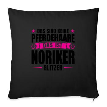 Noriker Pferd Pferde Geschenk - Sofakissenbezug 45 x 45 cm - Schwarz - Vorne