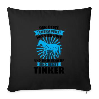 Tinker Pferd Pferde Geschenk - Sofakissenbezug 45 x 45 cm - Schwarz - Vorne