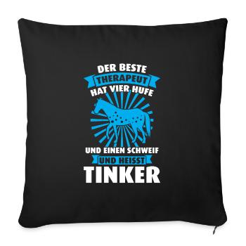 Tinker Pferd Pferdesport Geschenk - Sofakissenbezug 45 x 45 cm - Schwarz - Vorne