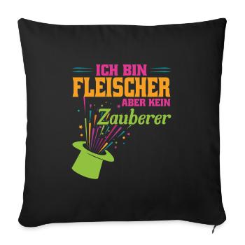 Fleischer Beruf Metzger Geschenk - Sofakissenbezug 45 x 45 cm - Schwarz - Vorne