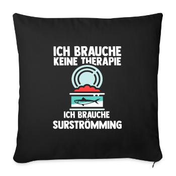 Surströmming Fisch Dosenfisch Geschenk - Sofakissenbezug 45 x 45 cm - Schwarz - Vorne