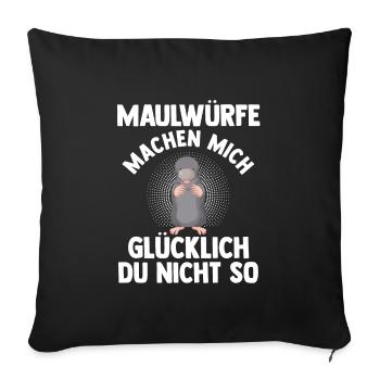 Maulwurf Garten Mole Geschenk - Sofakissenbezug 45 x 45 cm - Schwarz - Vorne