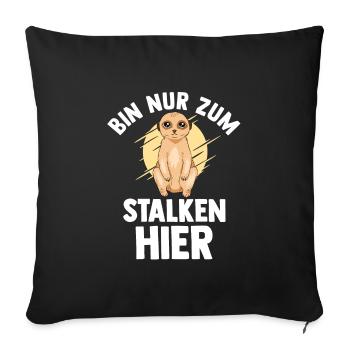 Erdmännchen Tier Surikate Geschenk - Sofakissenbezug 45 x 45 cm - Schwarz - Vorne
