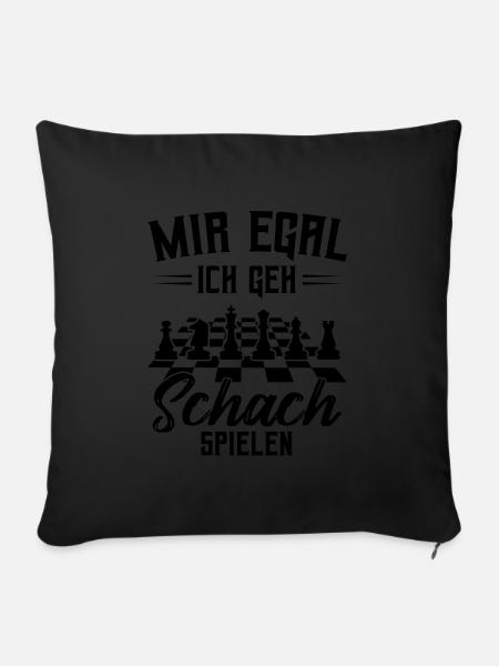 Schach Spieler Schachturnier Geschenk - Sofakissenbezug 45 x 45 cm - Schwarz