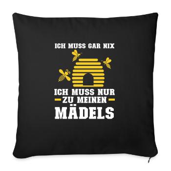 Imker Bienen Imkern Geschenk - Sofakissenbezug 45 x 45 cm - Schwarz - Vorne
