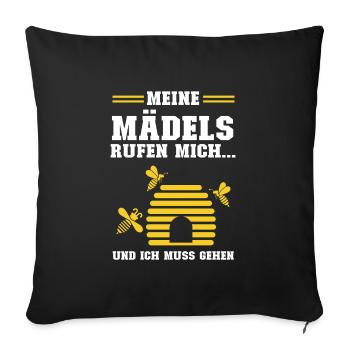 Imker Bienen Imkern Geschenk - Sofakissenbezug 45 x 45 cm - Schwarz - Vorne