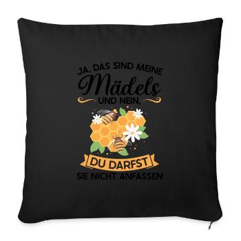 Imker Bienen Imkern Geschenk - Sofakissenbezug 45 x 45 cm - Schwarz - Vorne