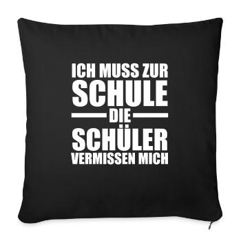 Lehrer Beruf Lehrkraft Geschenk - Sofakissenbezug 45 x 45 cm - Schwarz - Vorne