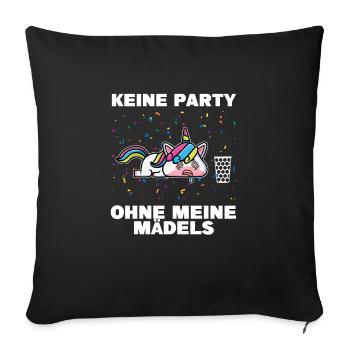 Schorle Einhorn Weinschorle Geschenk - Sofakissenbezug 45 x 45 cm - Schwarz - Vorne