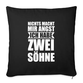 2 Söhne Familie Zwei Söhne Geschenk - Sofakissenbezug 45 x 45 cm - Schwarz - Vorne