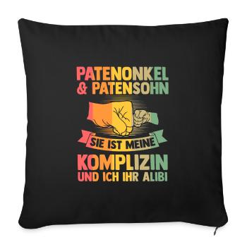 Bruder & Onkel Familie Bruder Geschenk - Sofakissenbezug 45 x 45 cm - Schwarz - Vorne
