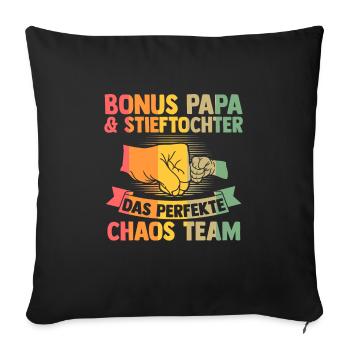 Patenonkel Patensohn Taufpate Geschenk - Sofakissenbezug 45 x 45 cm - Schwarz - Vorne