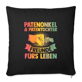Patenonkel Patensohn Taufpate Geschenk - Sofakissenbezug 45 x 45 cm - Schwarz - Vorne
