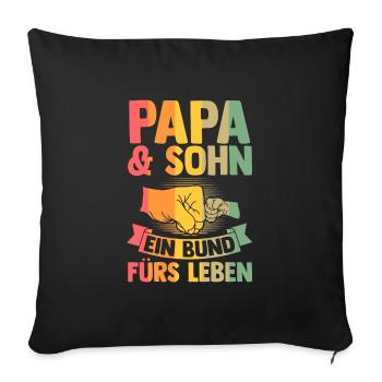 Onkel & Neffe Familie Neffe Geschenk - Sofakissenbezug 45 x 45 cm - Schwarz - Vorne