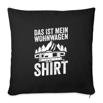 Camping Camper Caravan Geschenk - Sofakissenbezug 45 x 45 cm - Schwarz - Vorne