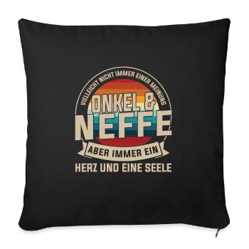 Onkel & Neffe Familie Neffe Geschenk - Sofakissenbezug 45 x 45 cm - Schwarz - Vorne