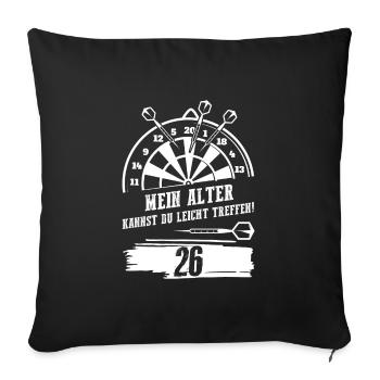 Darts Darten Darter Geschenk - Sofakissenbezug 45 x 45 cm - Schwarz - Vorne