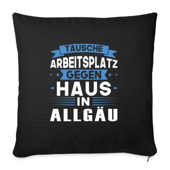 Allgäu Schwäbisch Süddeutschland Geschenk - Sofakissenbezug 45 x 45 cm - Schwarz - Vorne
