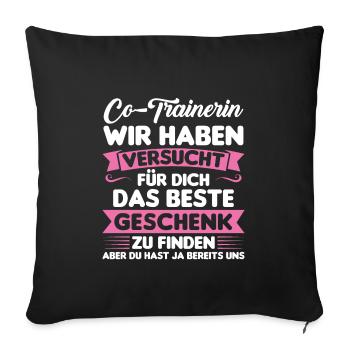 Sport Trainer Trainerin Geschenk - Sofakissenbezug 45 x 45 cm - Schwarz - Vorne