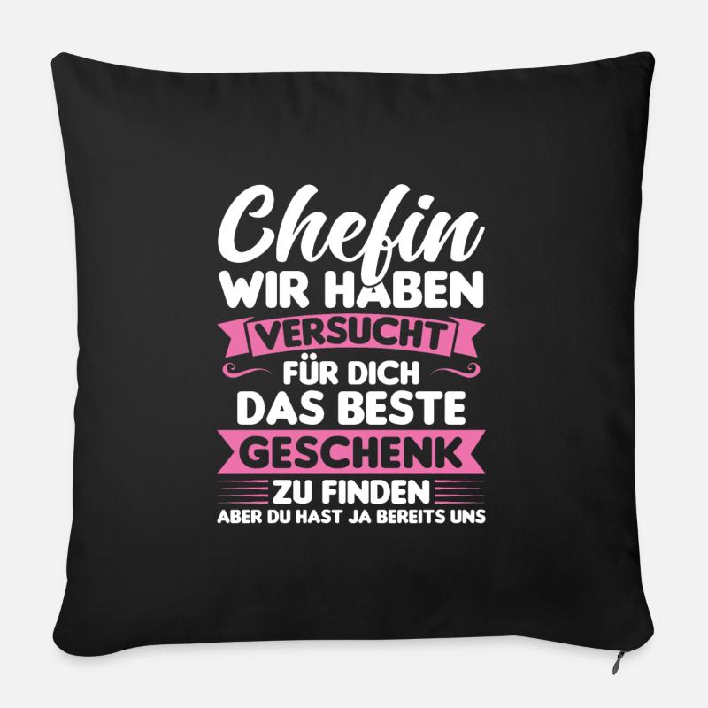 Chef Chefin Geschenk - Sofakissenbezug 45 x 45 cm - Schwarz