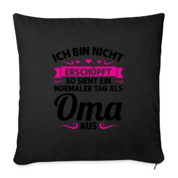 Oma Mutter Tag Omi Geschenk - Sofakissenbezug 45 x 45 cm - Schwarz - Vorne