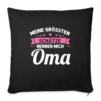 Oma Mutter Tag Omi Geschenk - Sofakissenbezug 45 x 45 cm - Schwarz - Vorne