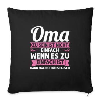 Oma Mutter Tag Omi Geschenk - Sofakissenbezug 45 x 45 cm - Schwarz - Vorne