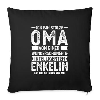 Oma Mutter Tag Omi Geschenk - Sofakissenbezug 45 x 45 cm - Schwarz - Vorne