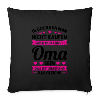 Oma Mutter Tag Omi Geschenk - Sofakissenbezug 45 x 45 cm - Schwarz - Vorne