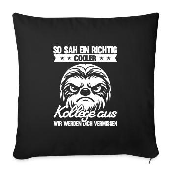 Abschied Kollegin Abschiedsparty Geschenk - Sofakissenbezug 45 x 45 cm - Schwarz - Vorne