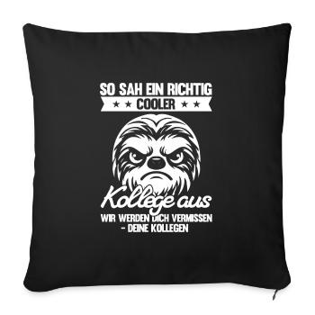 Abschied Kollegin Abschiedsparty Geschenk - Sofakissenbezug 45 x 45 cm - Schwarz - Vorne