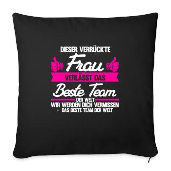 Abschied Kollegin Abschiedsparty Geschenk - Sofakissenbezug 45 x 45 cm - Schwarz - Vorne