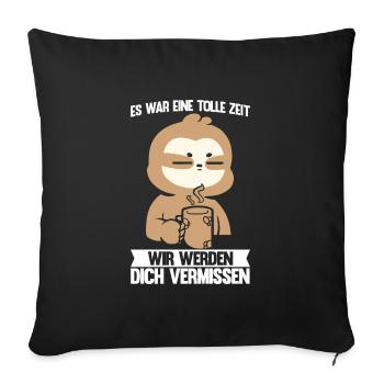 Abschied Kollegin Abschiedsparty Geschenk - Sofakissenbezug 45 x 45 cm - Schwarz - Vorne