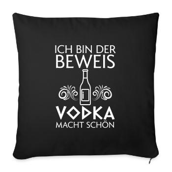 Vodka Alkohol Wodka Geschenk - Sofakissenbezug 45 x 45 cm - Schwarz - Vorne