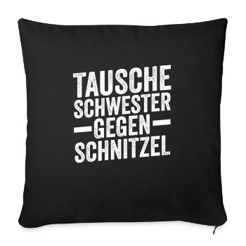 Schnitzel Wiener Wiener Geschenk - Sofakissenbezug 45 x 45 cm - Schwarz - Vorne