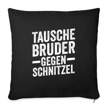 Schnitzel Wiener Wiener Schnitzel Geschenk - Sofakissenbezug 45 x 45 cm - Schwarz - Vorne
