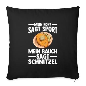 Schnitzel Wiener Wiener Geschenk - Sofakissenbezug 45 x 45 cm - Schwarz - Vorne