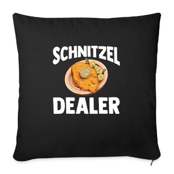 Schnitzel Wiener Wiener Schnitzel Geschenk - Sofakissenbezug 45 x 45 cm - Schwarz - Vorne