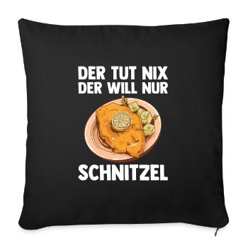 Schnitzel Wiener Wiener Geschenk - Sofakissenbezug 45 x 45 cm - Schwarz - Vorne