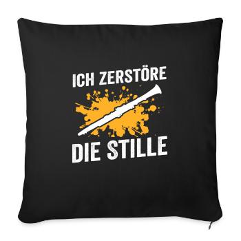 Klarinette Musik Klarinetten Geschenk - Sofakissenbezug 45 x 45 cm - Schwarz - Vorne