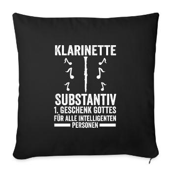 Klarinette Musik Klarinettenspieler Geschenk - Sofakissenbezug 45 x 45 cm - Schwarz - Vorne