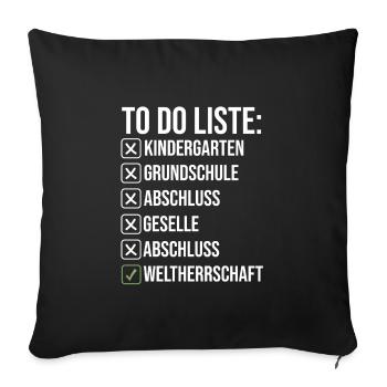 Abschluss Prüfung Schulabschluss Geschenk - Sofakissenbezug 45 x 45 cm - Schwarz - Vorne